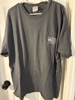 Southern Fried Cotton Gray Pocket Tee with Logo